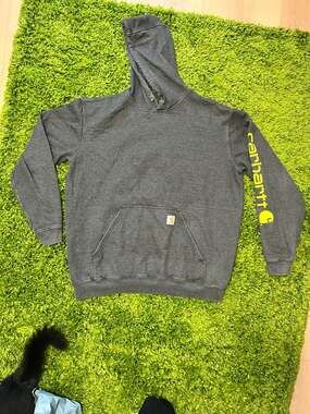 Carhartt Men's K288 Original Fit Midweight Sleeve Logo Hoodie - Dark Heather Gra